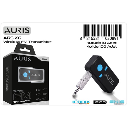 Auris Bluetooth Aux Çevirici Transmitter X6