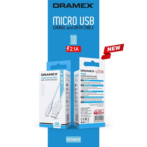 Dramex 2.1A Usb Giriş Micro Kablo Eco