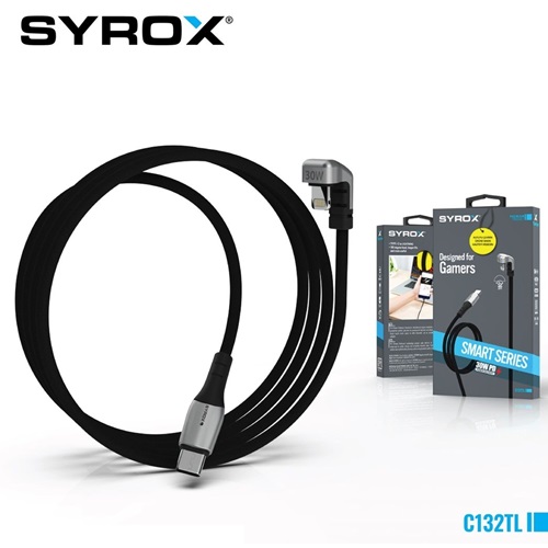 Syrox 30W Type-C To Lightning 180 Derece Uç Kısım Kablo