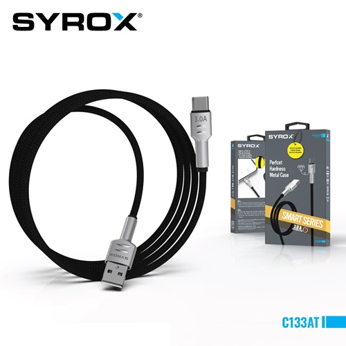 Syrox Usb-A to Type-C 3.0A Quick Örgü Kablo