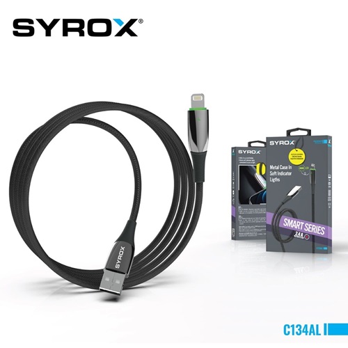 Syrox Usb-A to Lightning 2.4A Yüksek Metal Örgü Kablo