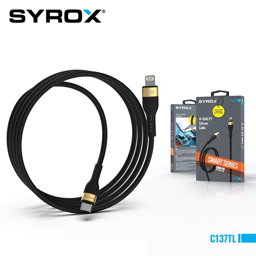 Syrox Type-C to Lightning 30W 3.0A PD Silikon Kablo