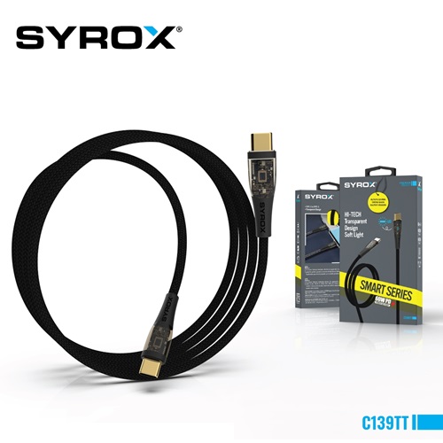 Syrox Type-c to Type-c 60W Yüksek Kalite PD Örgü Kablo